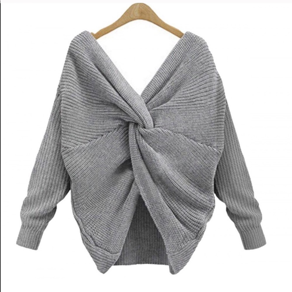 Gray Twist Back Top - Picture 3 of 3